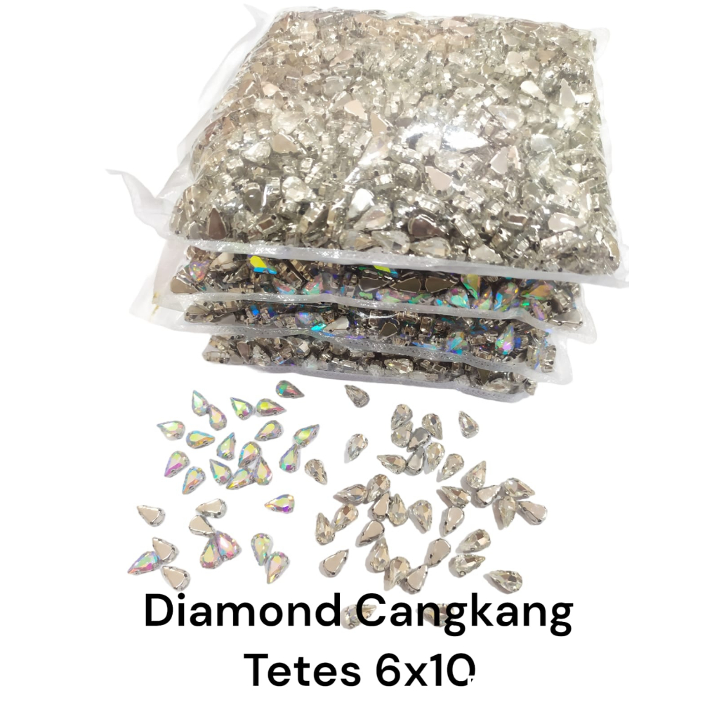 DIAMOND CANGKANG / Permata Cangkang Tetes 6x10 Grade A Kaca, 1000 pcs [Grosir]