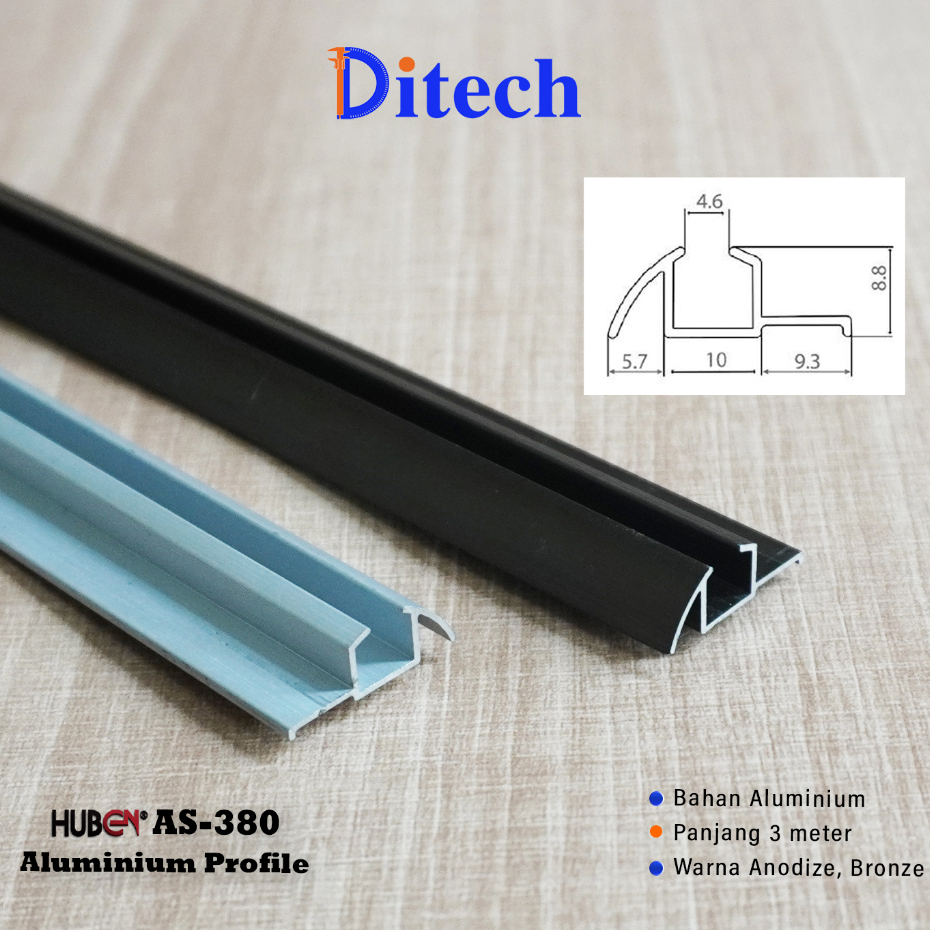 Rel Pintu Sliding Huben AS 380 / Rel Pintu Lemari Geser AS-380