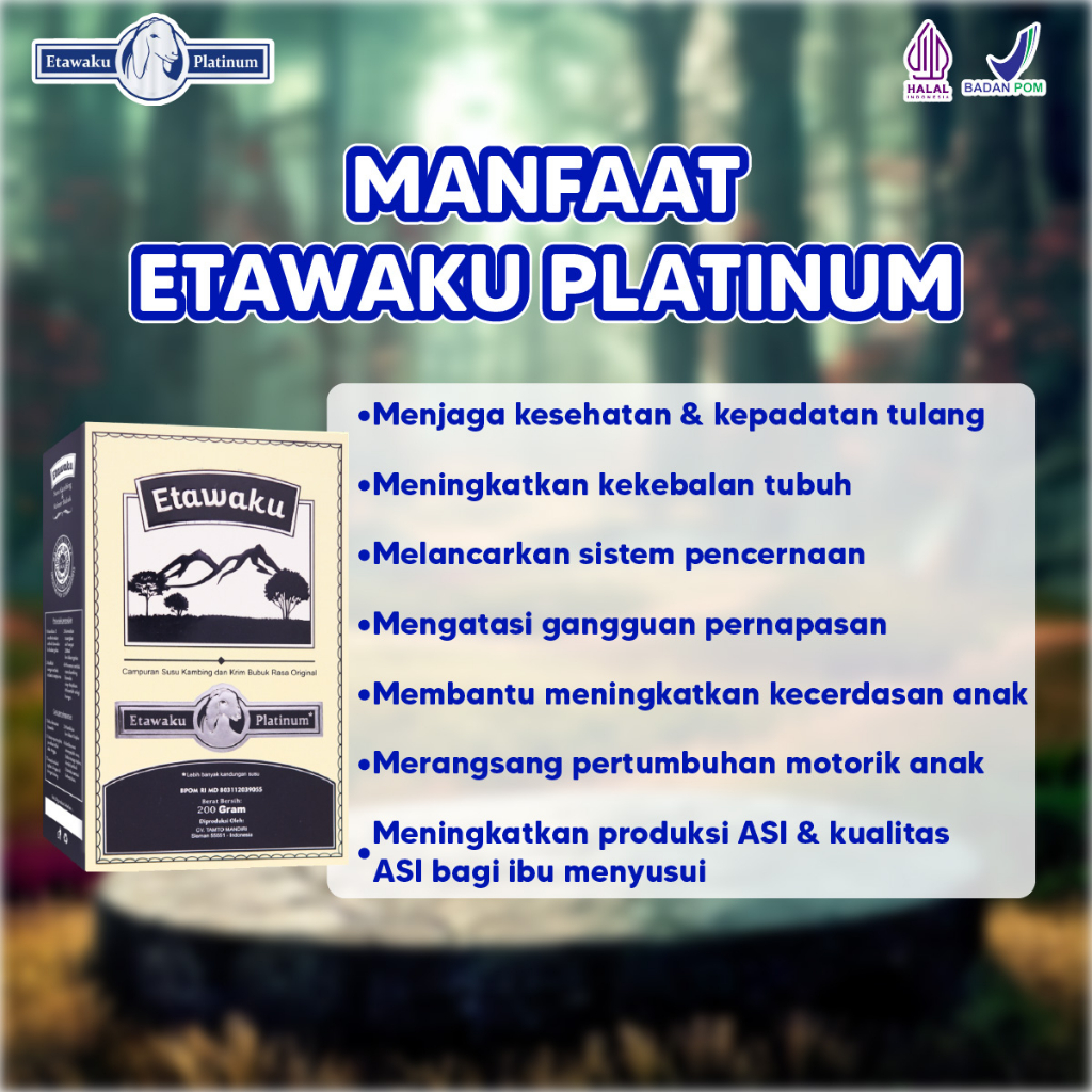 Susu Etawaku Platinum Original Bantu Atasi Masalah Pernapasan Tulang dan Sendi Paket 1 Box Isi 200gr