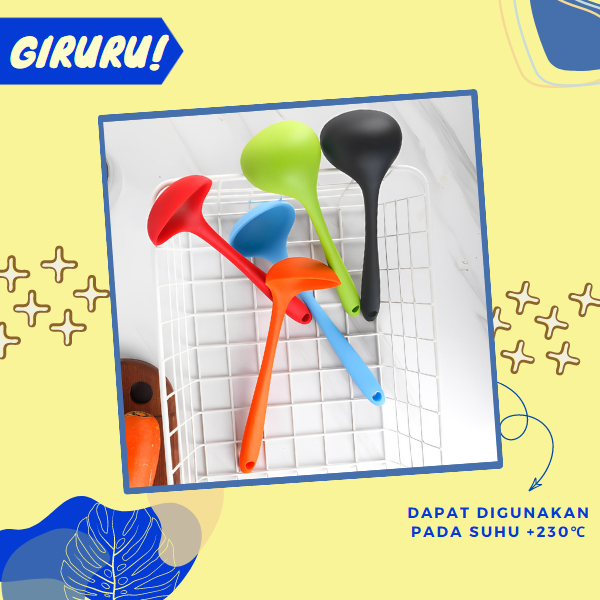 Centong Sayur Silikon / Tahan Panas / Alat Masak Centong Kuah / Spatula Silikon Soup Ladle Silicone