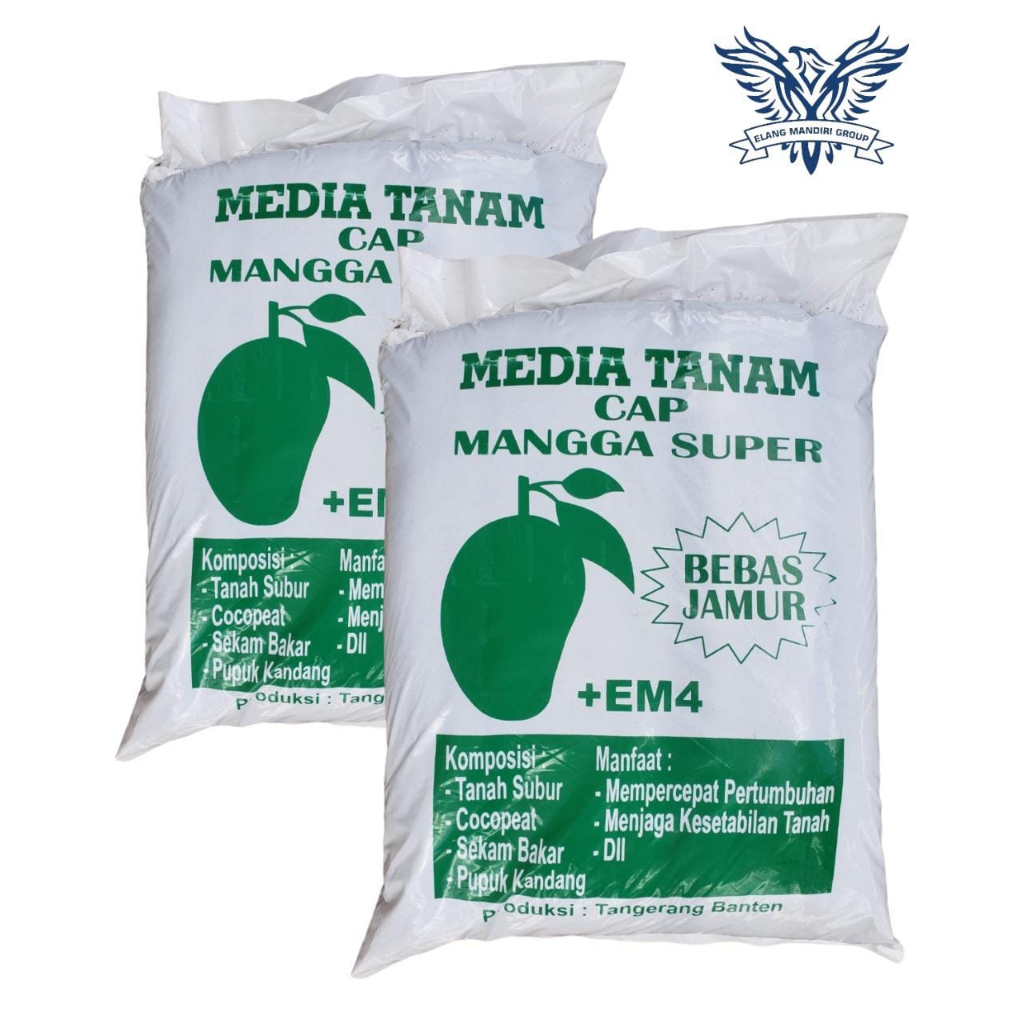 MEDIA TANAM Tanah Subur 6,5 kg Siap Pakai Cap MANGGA SUPER Mempercepat Pertumbuhan