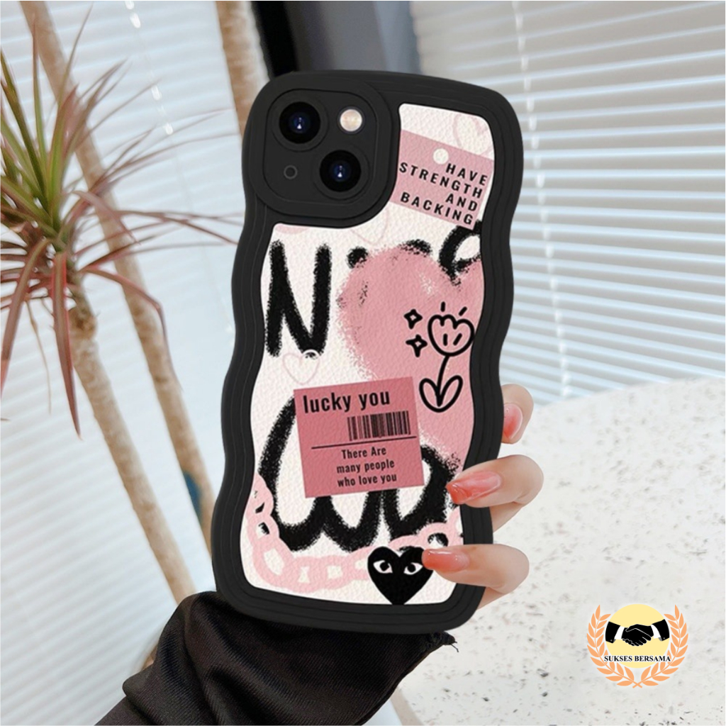 CUSTOM SOFTCASE SILIKON GELOMBANG WAVY CUSTOM GRAFITI HATI FOR XIAOMI REDMI 4A 4X 5A A1+ 6 6A 8 8A P