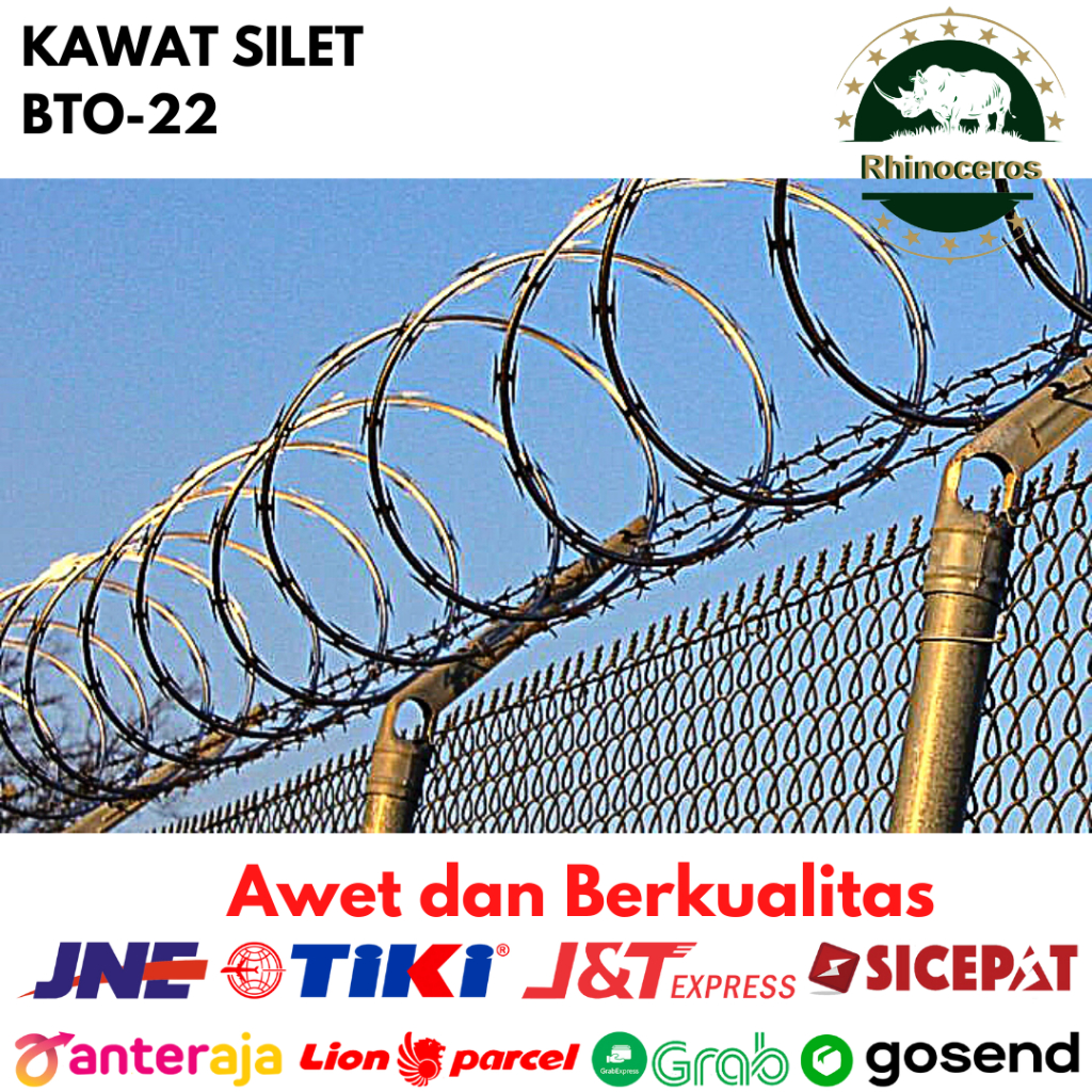 Kawat Duri Silet Razor Wire BTO 22 Kawat Keamanan Kawat Anti Maling