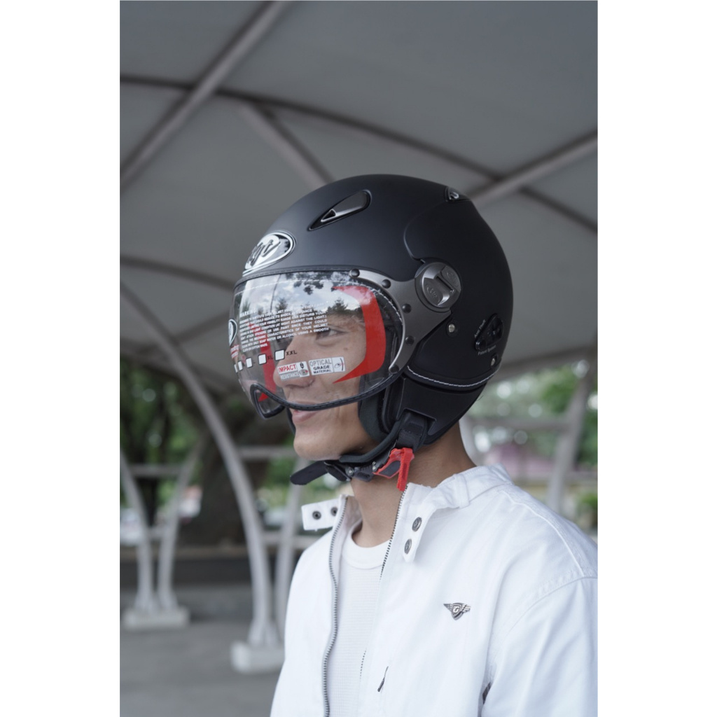 Helm Dewasa Kyt Elsico Retro Solid Half Face Pria Wanita