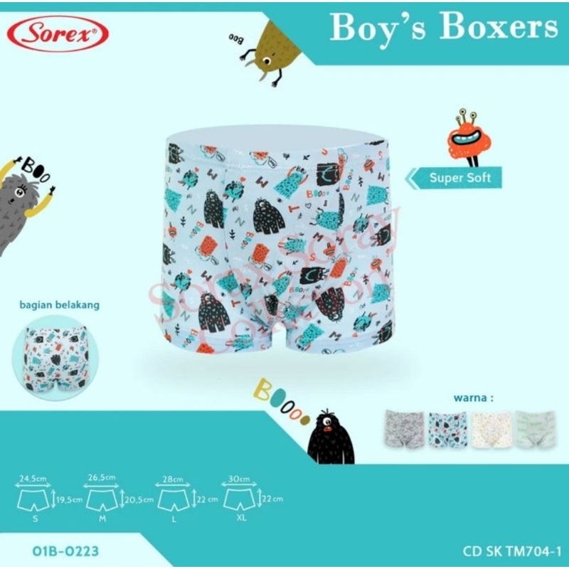 Sorex Celana Dalam Boxer Anak Cowok Super Soft Isi 3 Pcs - SK TM704