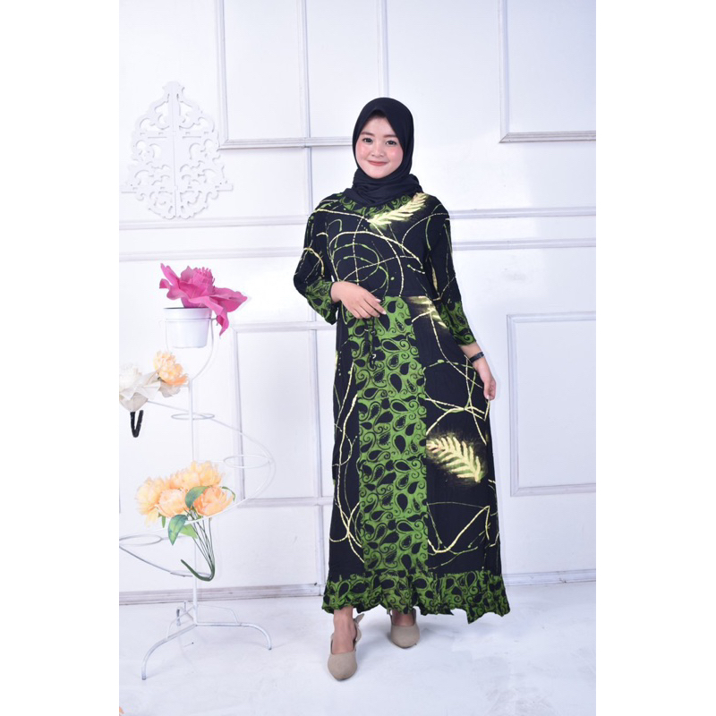 GAMIS ARAB ZEEMA RAYON SUPER GRADE A RESLETING DEPAN BUSUI GAMIS RINTIK