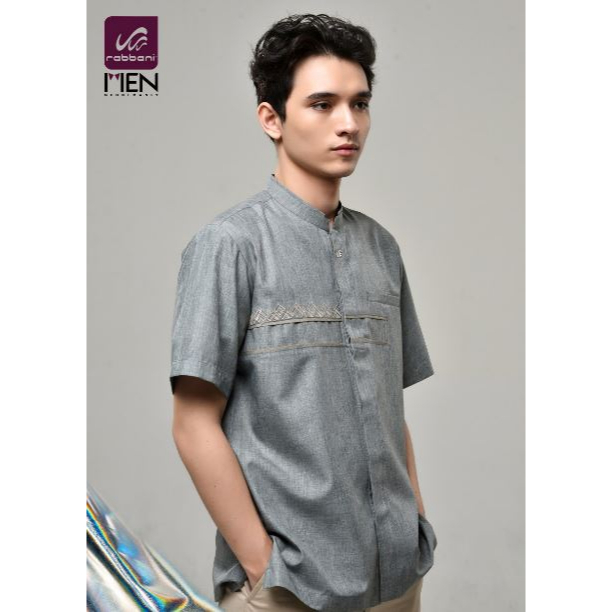 Kemko Atani Pdk-Kemeja Koko Lengan Pendek Sarimbit Rabbani Baju koko Dewasa Kemko Atasan Pakaian mus