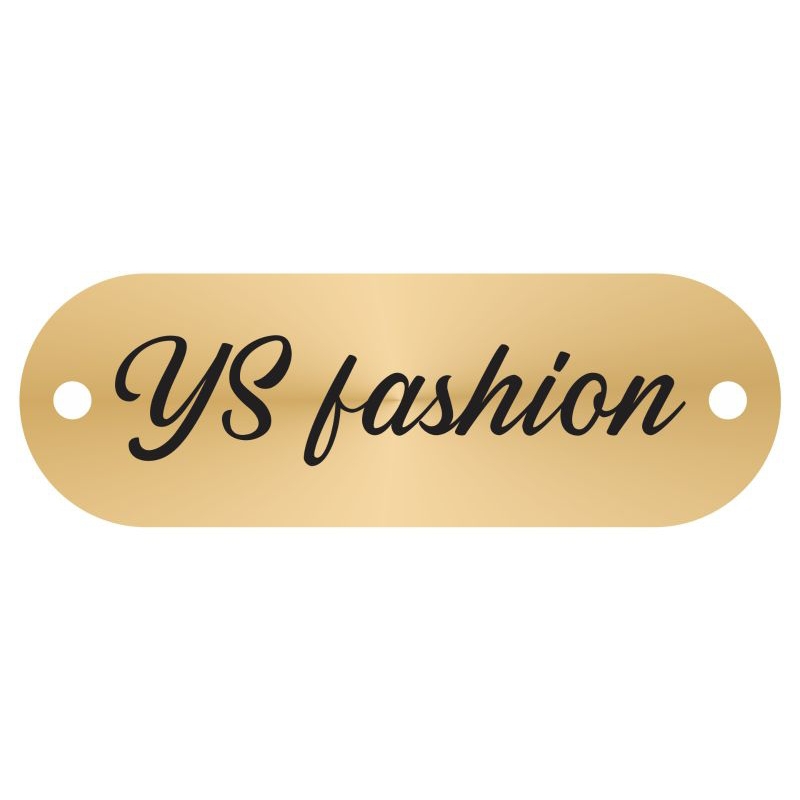 

label akrilik YS Fashion gold ukuran 1x3 cm 100 pcs