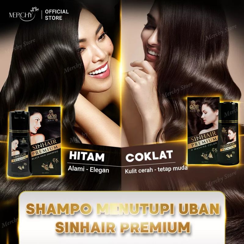 Sinhair Shampoo Menghitamkan uban /Shampoo shanas hair coloring / SHANAS UBAN  pewarna U.b.a.n - Ram