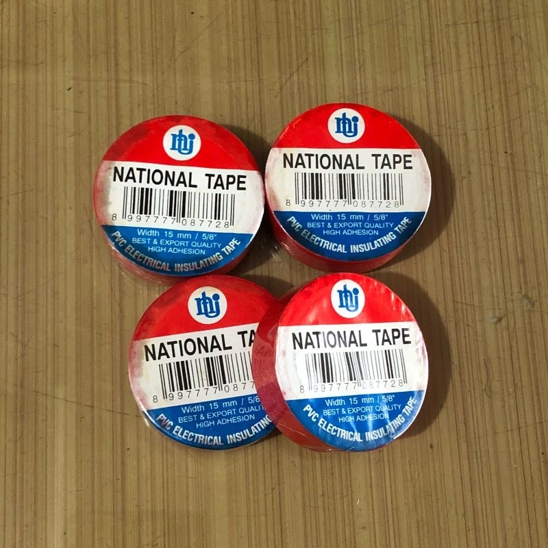 

isolasi national 5/8" isolasi national merah/ national tape merah/ isolasi kabel national/ lem perekat kabel