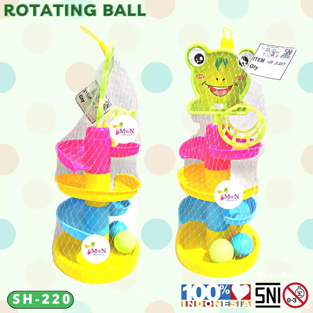 [SH220/7] Mainan Edukasi Anak Bayi Rotating Rolling Ball - Seluncuran Bola Rail