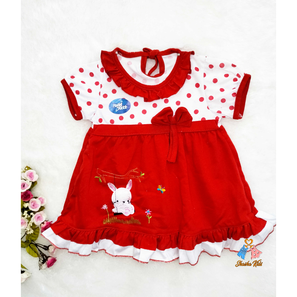 [M-19] Baju Bayi Perempuan/Dress Bayi Perempuan Planet Kids  Murah 0-6bln