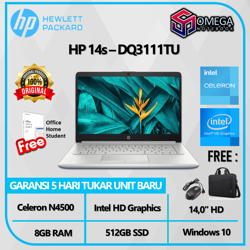 Laptop HP 14s DQ3111TU N4500 8GB 512GB UHD 14,0&quot; Windows 11 + OHS