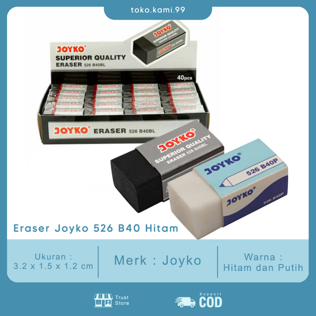 

Penghapus / Eraser Joyko 526 B40 Hitam dan Putih