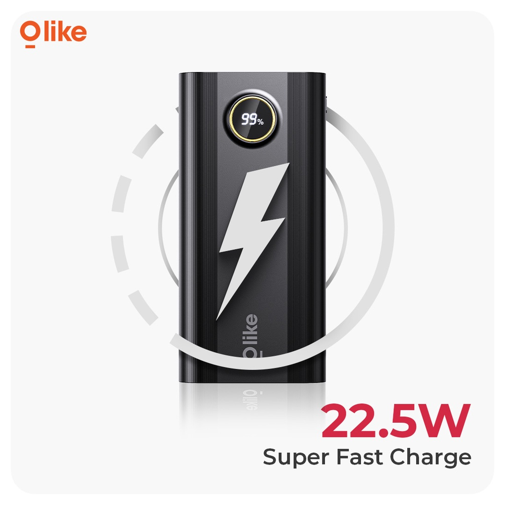 PROMO OLIKE POWERBANK 20000MAH FAST CHARGING 22.5W DISPLAY VOOC TYPE C PD P6 BY.MINIGO