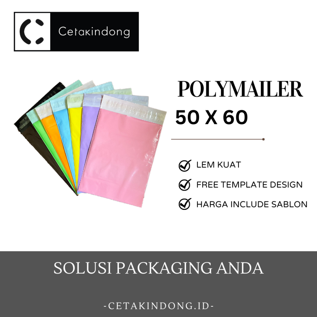 POLYMAILER 50x60 / 50 x 60 - Cetak Sablon Plastik Custom Design