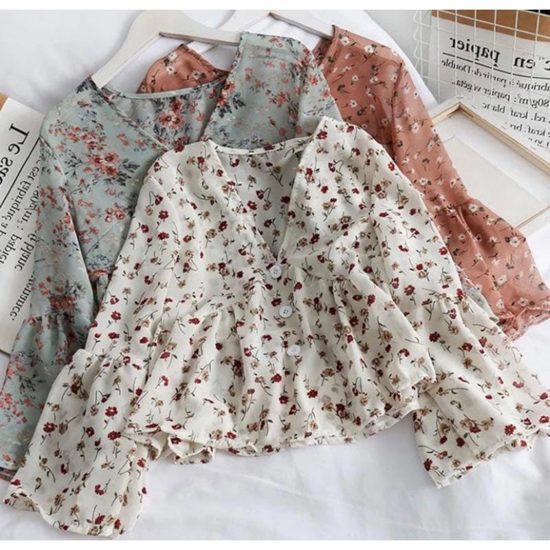 Blouse Motif Bunga | Kiyowo Outer Bunga Bahan Katun