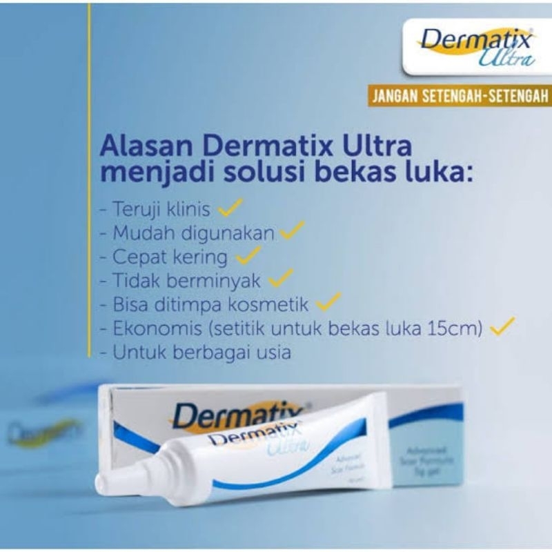 Dermatix Ultra Gel 15 gram. Gel Bekas Luka, Gel Cedera Kulit, Gel Keloid, Gel Jaringan Parut, Gel Luka Parut