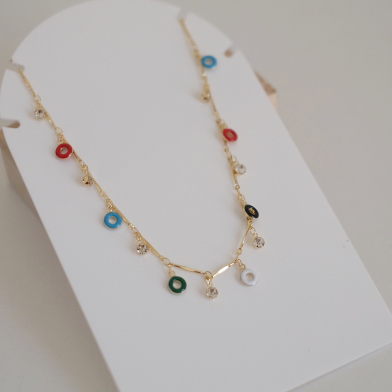 Ark.co - Ramona necklace &amp; anklets (basic &amp; daisy &amp; donut) kalung gelang kaki colorful bunga beads lingkaran