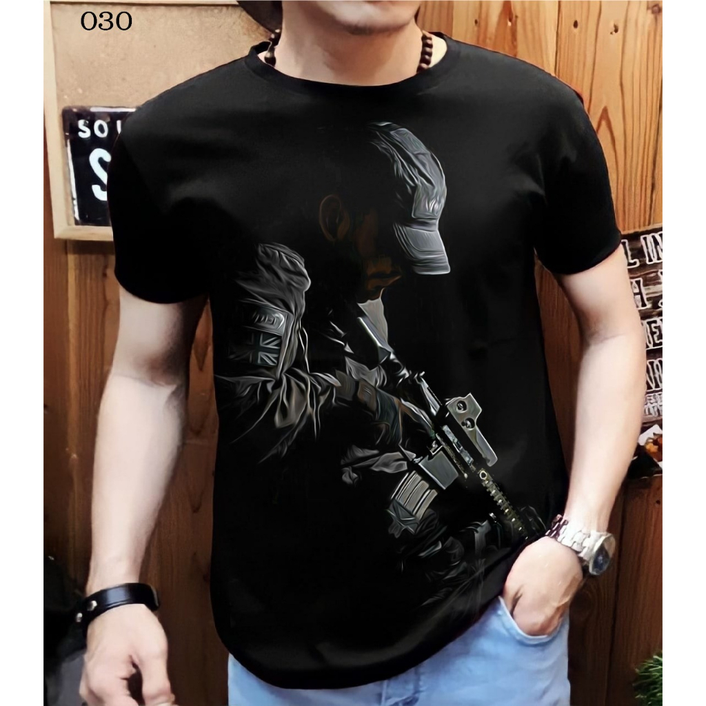 Kaos Distro Pria Lengan Pendek / Sniper Bendera / Shalch Trendy