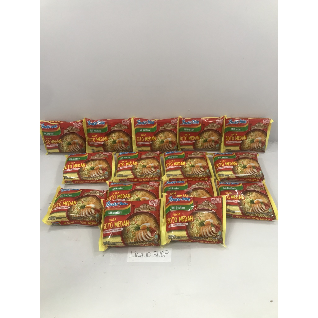 

10 Bungkus - Indomie Mi Instan Rasa Soto Medan Khas Sumatera Utara / Lengkap dengan Minyak Soto Kemasan 70gr