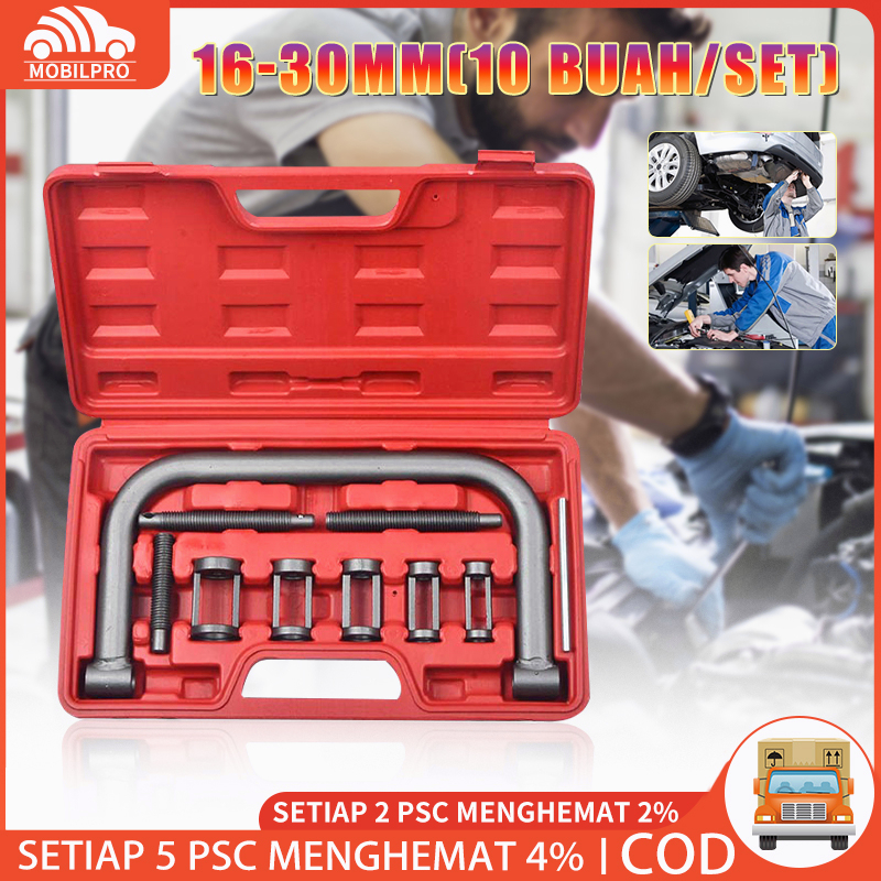 10 Pcs Mobil Kepala Silinder Kepala Katup Musim Semi Kompresor Hapus Instal Alat Clamp Set Pemasang ATV Alat Penghapus Motor Car Engine Cylinder Head Valve Spring Compressor Remove Install Tool