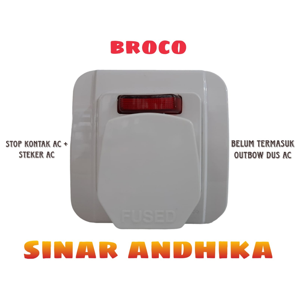 STOP KONTAK AC + STEKER PUTIH GALLEO BROCO G155-55S+7110