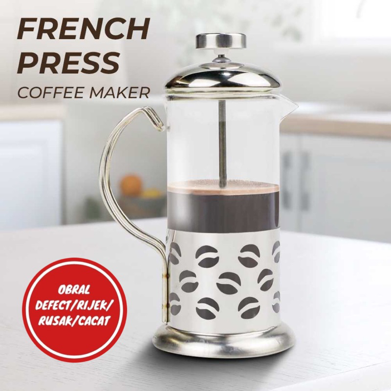 [OBRAL RIJEK] French Press Manual Coffee Maker Pot Beans Pattern - KG72I