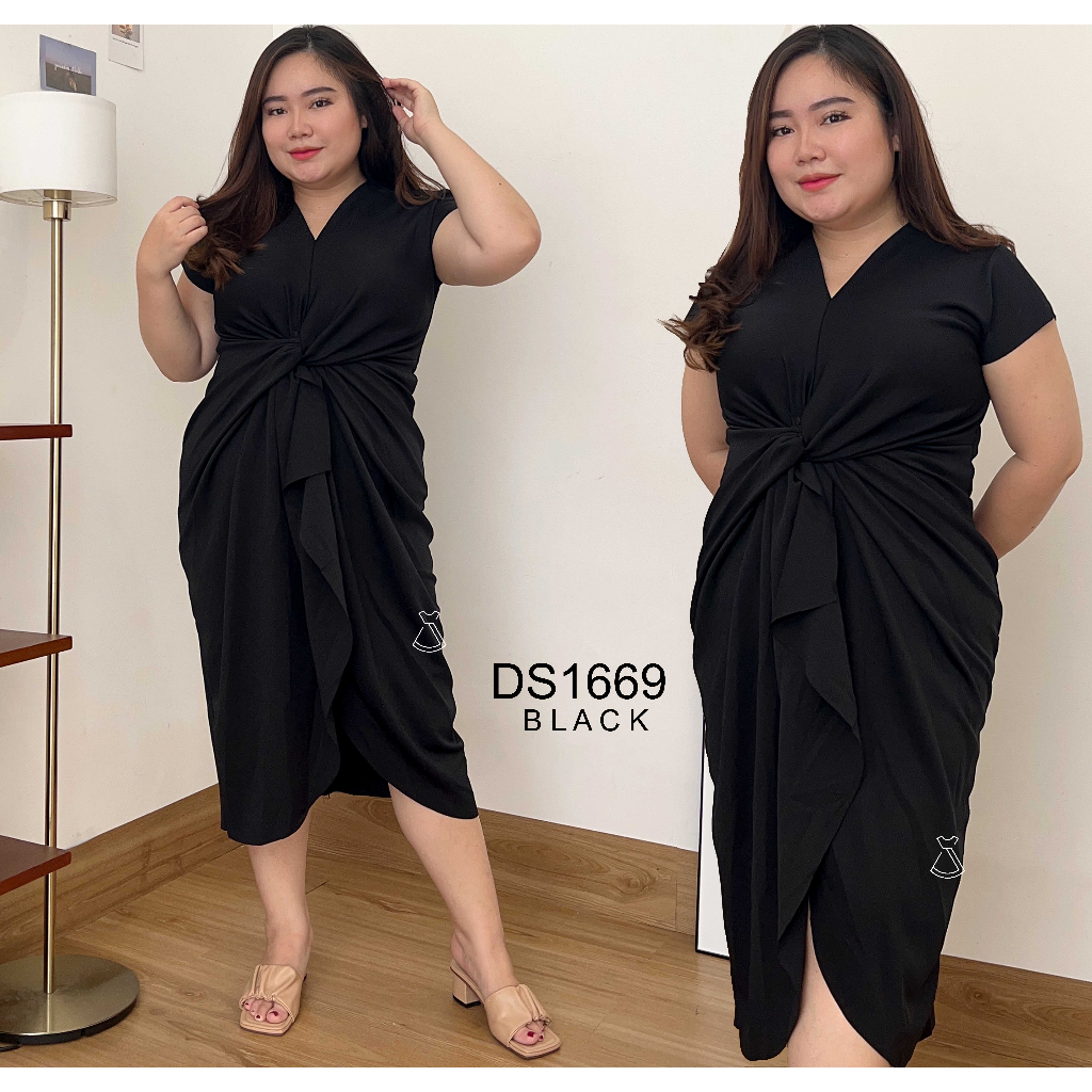 DS1669 - Dress Knot Maxi Scuba Dress Party