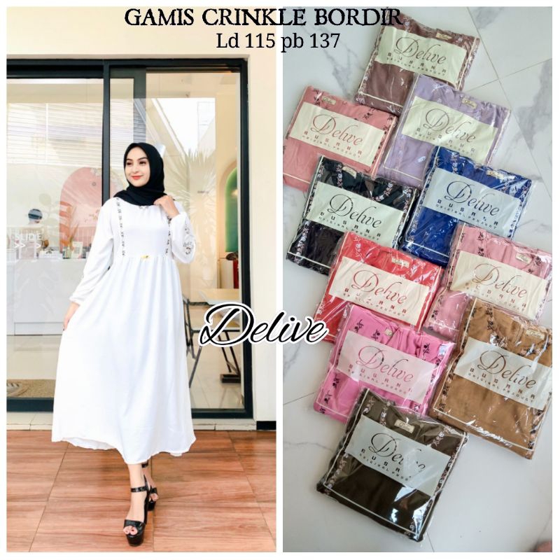 GAMIS CRINKLE BORDIR//GAMIS CRINKLE POLOS//GAMIS CRINKLE BORDIR POLOS