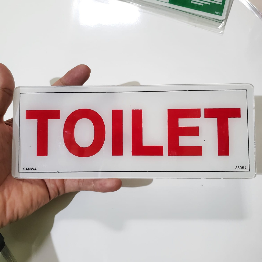 Tulisan Toilet Kamar Mandi bahan akrilik Tulisan Toilet Acrylic 22cm x 8.5cm