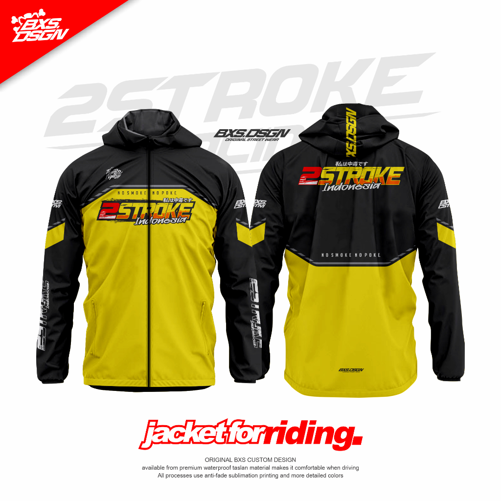 JAKET 2 STROKE INDONESIA RACING PREMIUM JACKET MOTOR WATERPROOF 2STROKE RACING SUZUKI YAMAHA KAWASAK