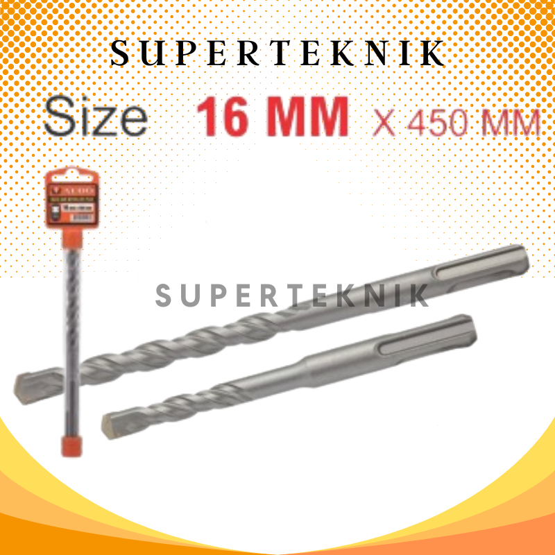 Mata Bor Beton Sds Plus Drill Aldo 16 mm X 450 mm Mata Pelubang Tembok / Mata Bor Beton SDS 16mm x 4