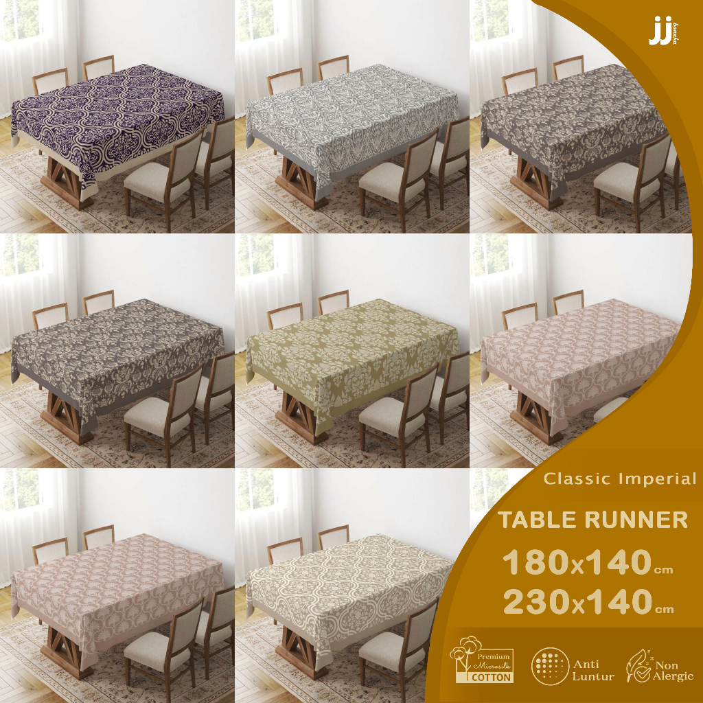 TAPLAK MEJA MAKAN PRINT MOTIF IMPERIAL CLASSIC 180X140 DAN 230X140 CM