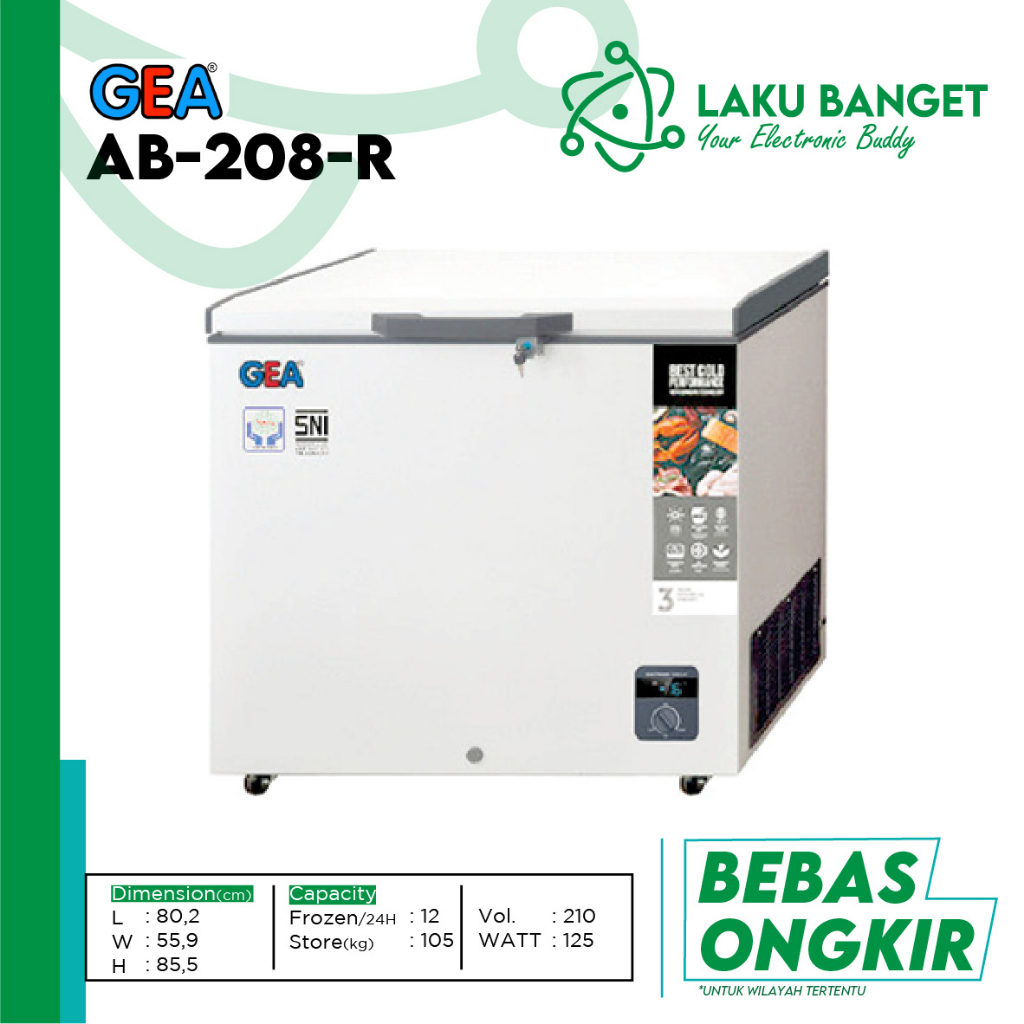 Freezer GEA Ab 208 / Chest Freezer GEA Ab-208 / Freezer Box GEA Ab208 / Freezer 210 Liter Garansi Resmi