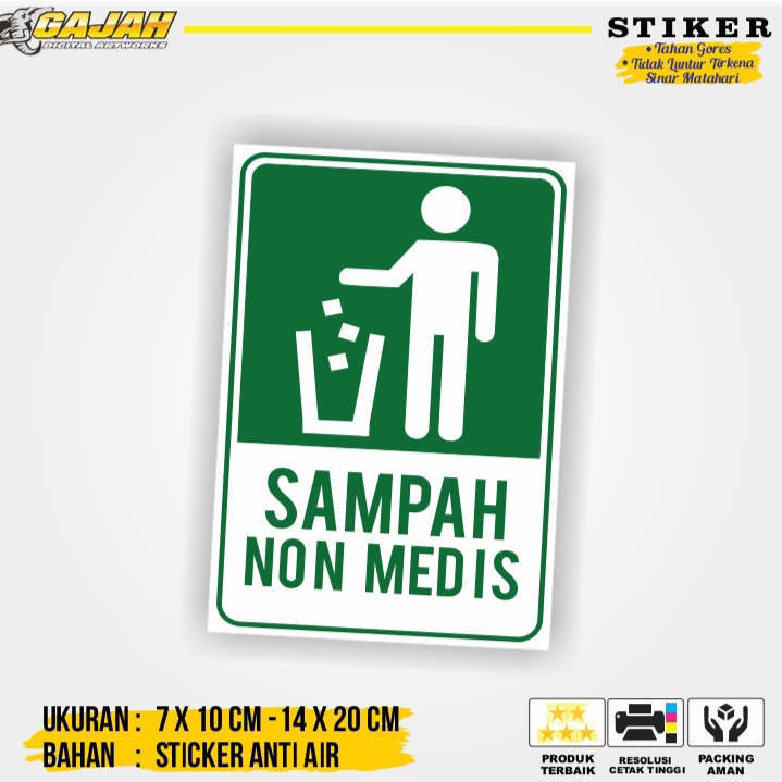 

Stiker Label Penanda Tempat Jenis Sampah Non Medis