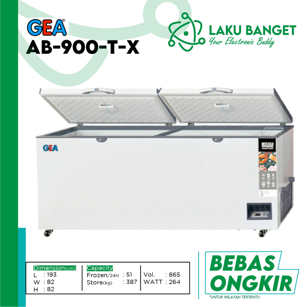 GEA Chest Freezer AB-900-TX / Freezer GEA 900 LIter Garansi Resmi / GEA AB 900 TX Free Ongkir