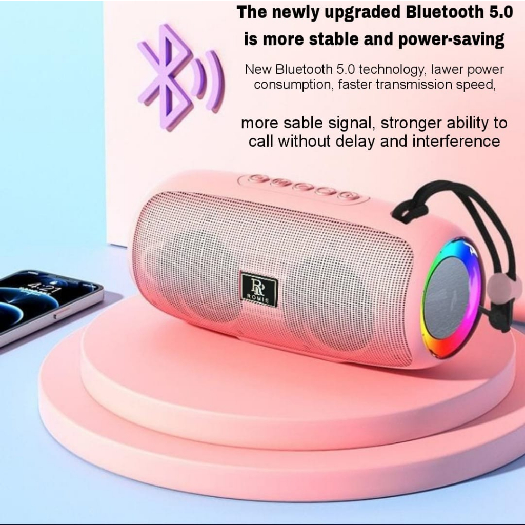 Speaker Bluetooth ERRLY RM-S572 Portable Wireless Speker S572 LIGHT LED RGB