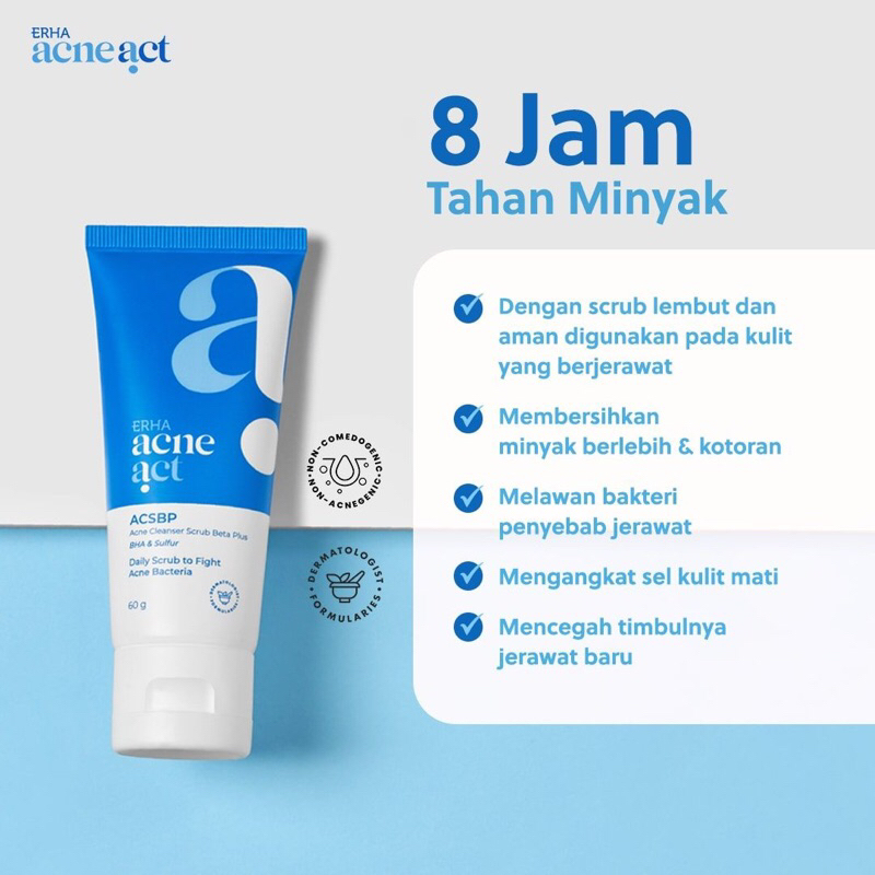 [BPOM] Erha Acne Cleanser Scrub Beta Plus ACSBP / Sabun Jerawat