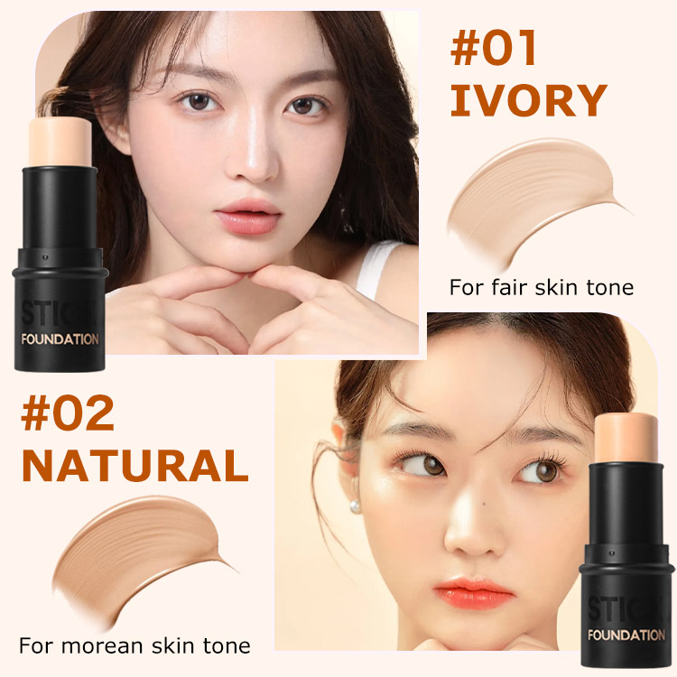 Derol 2 in 1 Foundation And Concealer Stick Full Coverage Contour Face Concealer Base Waterproof