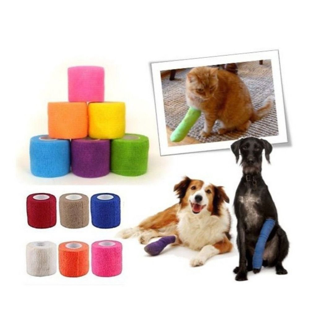 [PAWPAWPET] Pet Dog Cat Aid Elastic Adhesive Bandage / Perban Anjing Kucing hewan