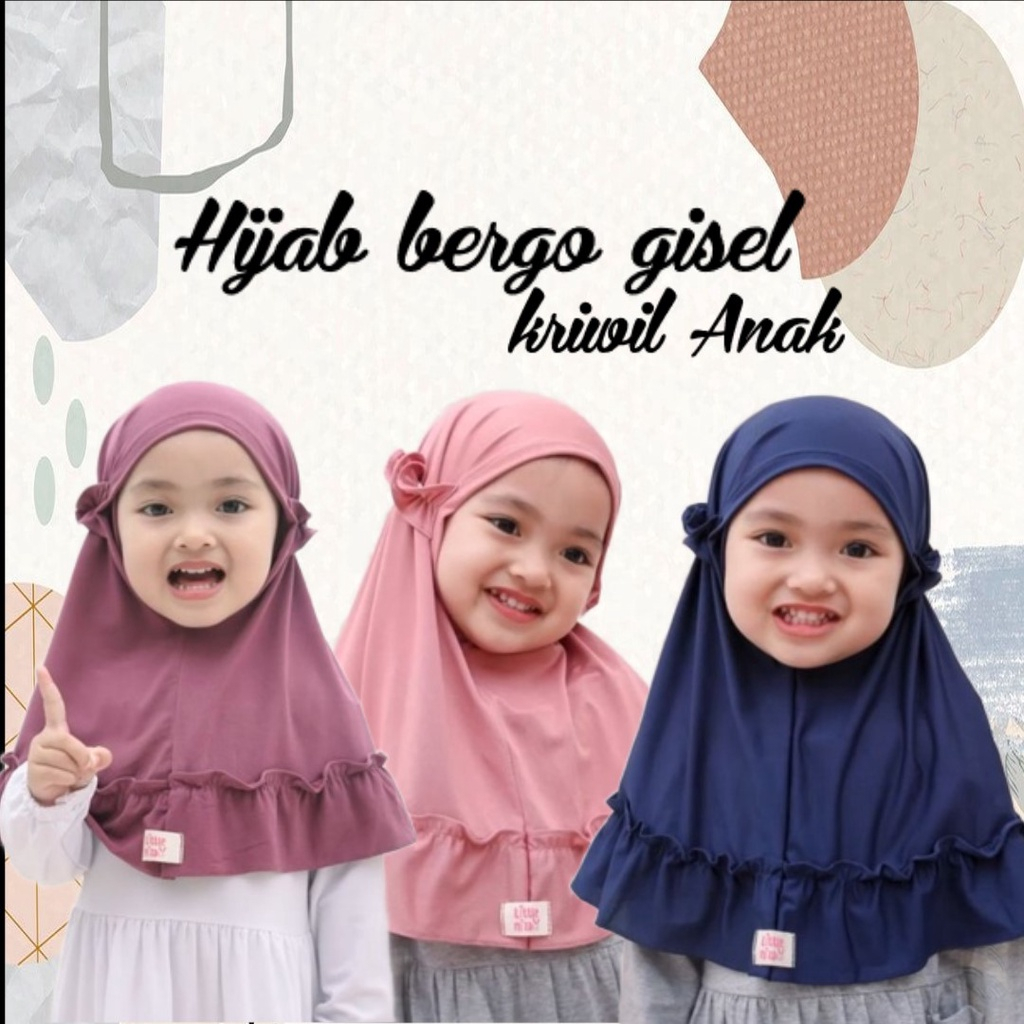 GISEL HIJAB BERGO ANAK KRIWIL / BERGO ANAK TALI JERSEY PREMIUM