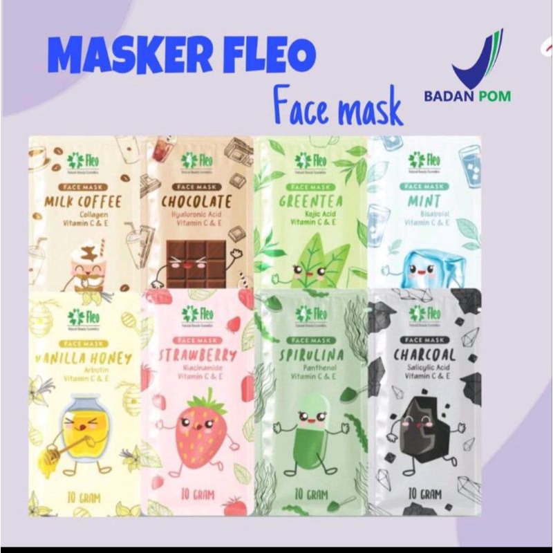 MASKER WAJAH ORGANIK BY  FLEO 10GRAM BPOM ORIGINAL