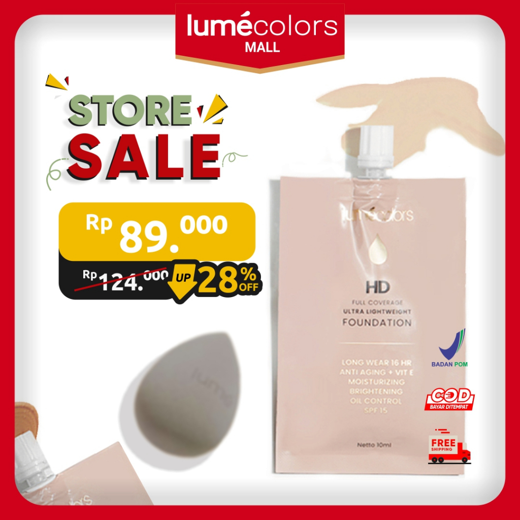 Distributor Resmi Lumecolors Foundation Official Full HD Korea Tahan Lama COD BPOM