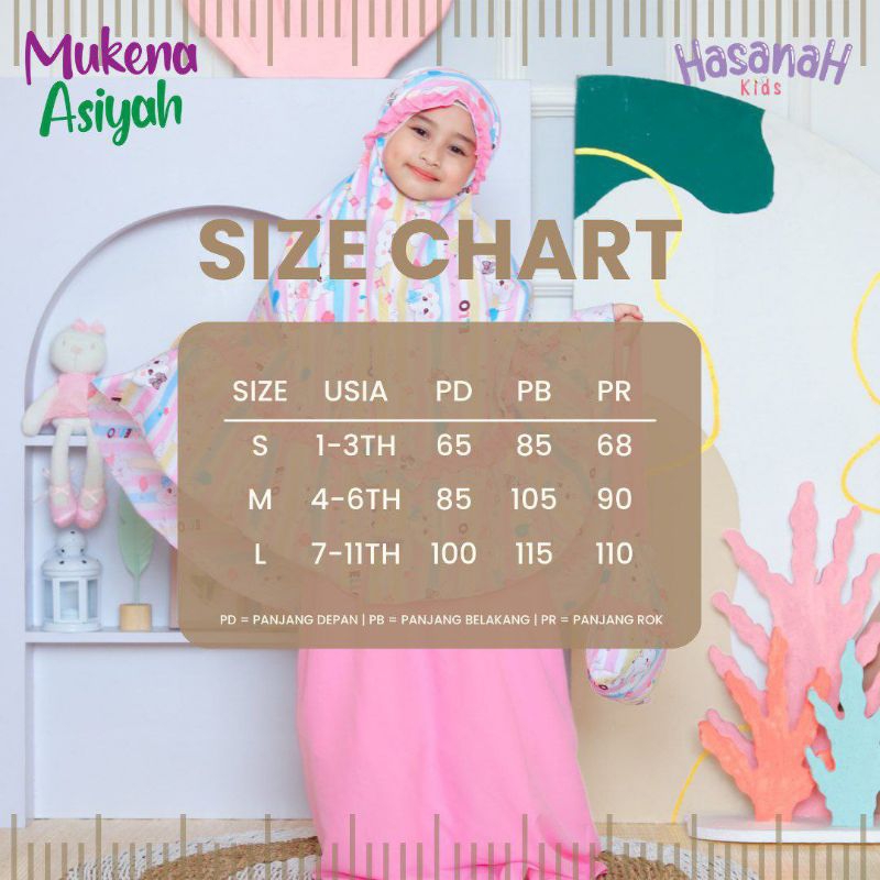 Afsheenastore Mukena Asiyah /Mukena Anak 2in1/mukena travel anak