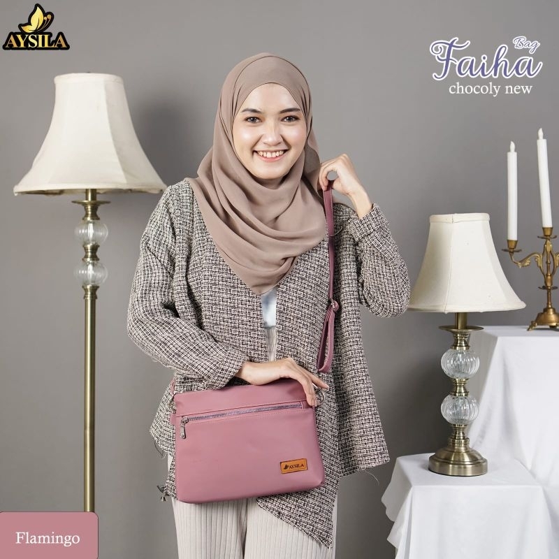 TAS SELEMPANG FAIHA BAG BY AYSILA BAHAN CHOCOLY ANTI AIR PREMIUM TAS LOKAL BERKUALITAS