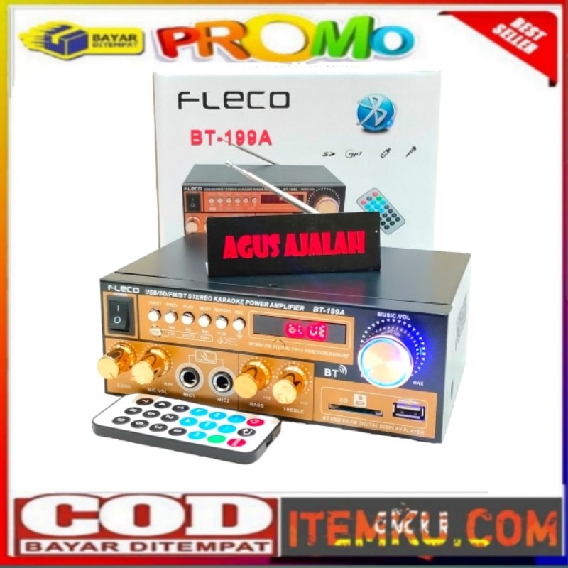 ✅cod power amplifier bluetooth karaoke f199b/199a original xtra power bass mixer mp3 usb mini karaok