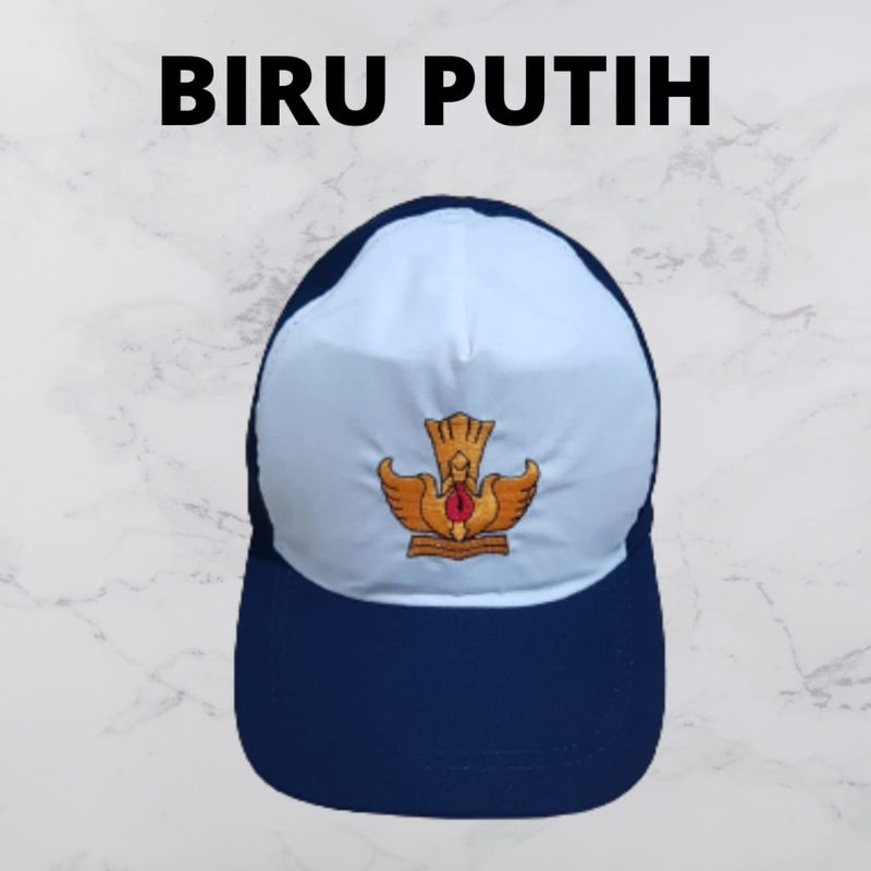 Topi SMP Biru Putih / Topi Sekolah / Topi Biru Putih