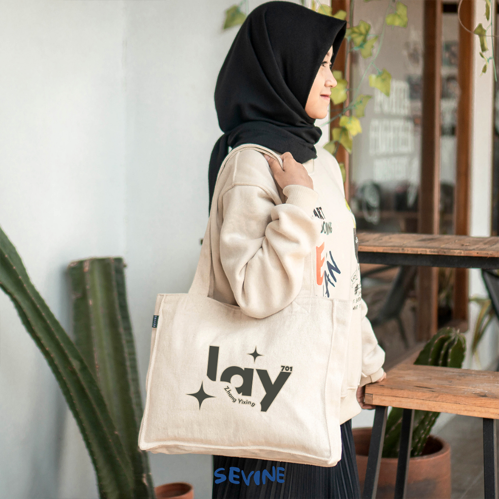 Sevine Totebag Kanvas Daisy Tas Wanita Tote Bag Kantong Laptop Kuliah Sekolah Kerja Quotes Aesthetic - KEX