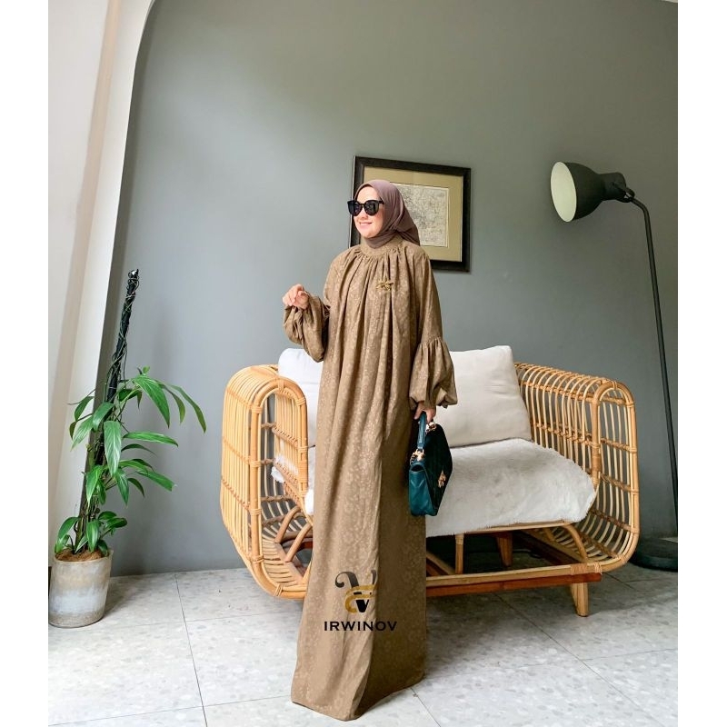 HARGA BOLEH KURANG HAWWA ORIGINAL BY BRAND IRWINOV ORI GAMIS MUSLIM SILK JAGUARD DRESS MUSLIMAH LD 1